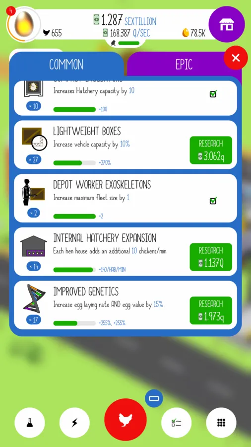 Egg, Inc. gameplay screenshot